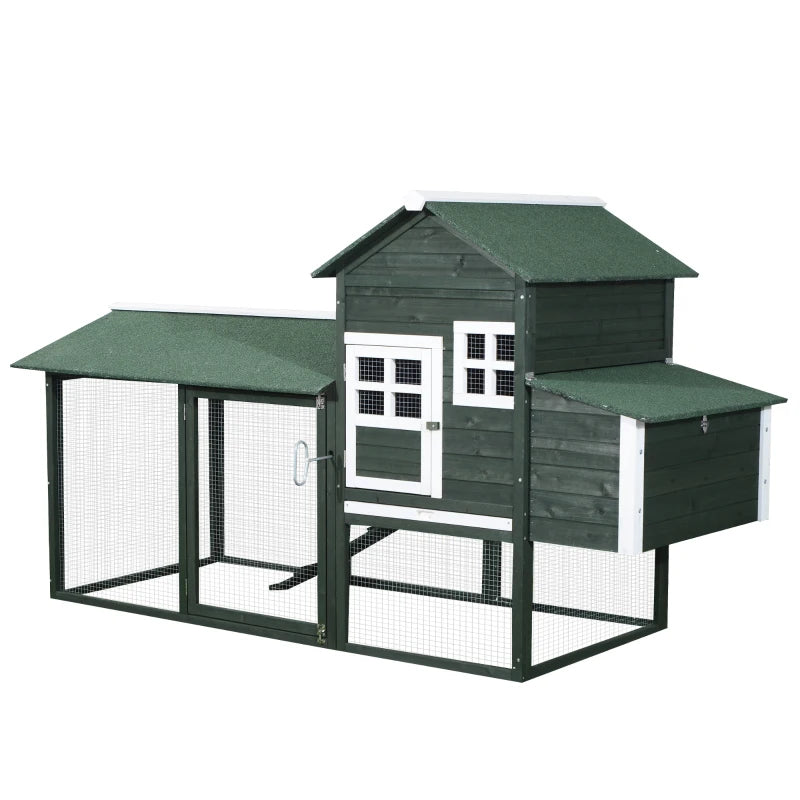 Wooden Chicken Coop, Hen House Outdoor With Run Nesting Box, Asphalt Roof, Removable Tray, Multiple Packages Shipped. Please Pay Attention To The Dimensions And Weight In The Details.