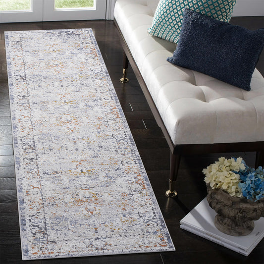 PAYAS  2X8 Ivory  Grey  Traditional Runner Rug