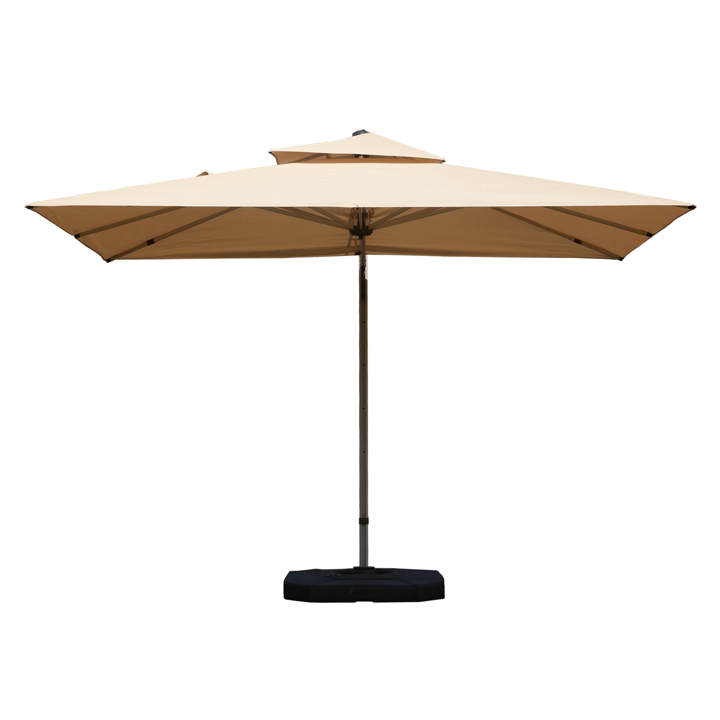 9  X 11   Rectangle Cantilever Umbrella With Center Pole, Beige   Base Not Included