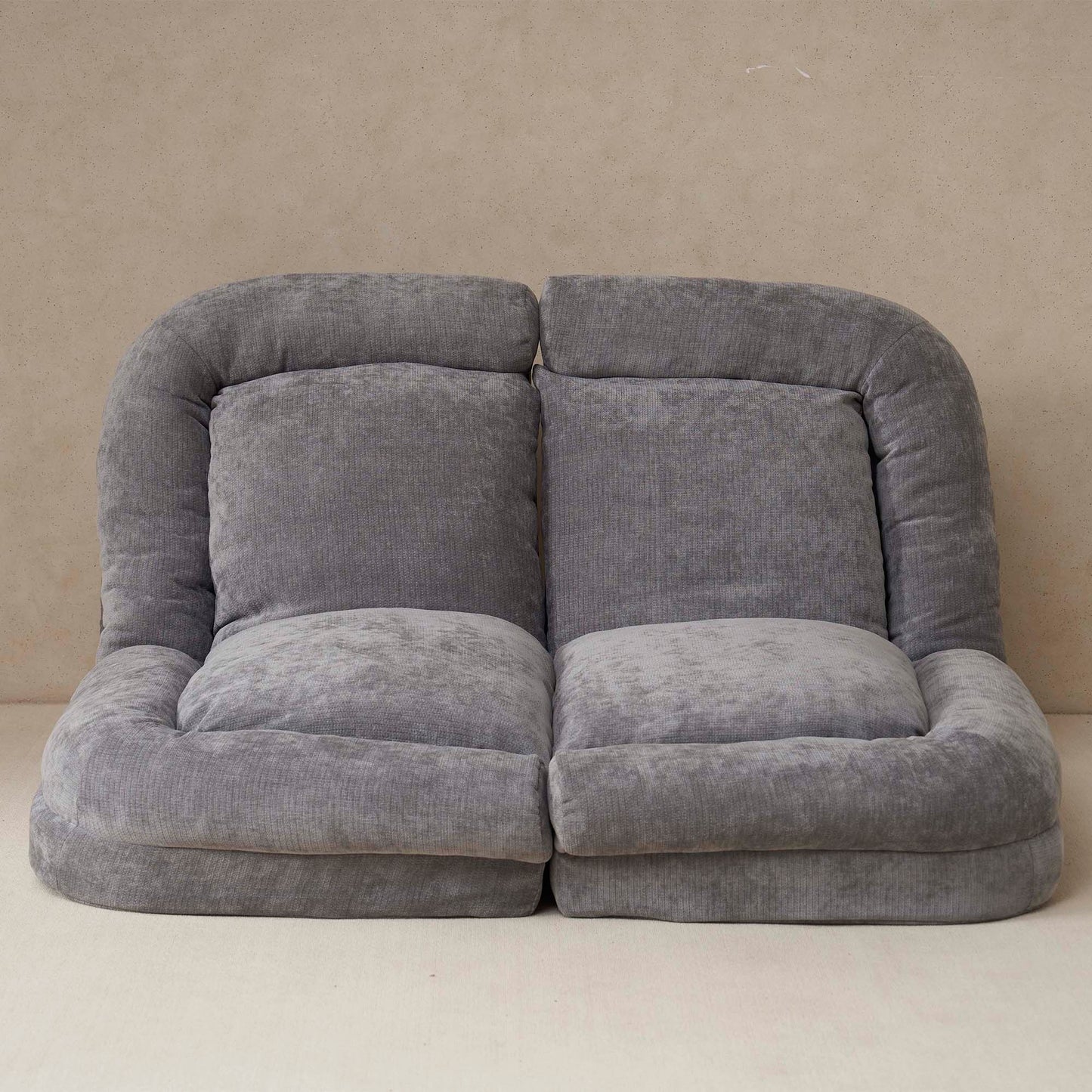Convertible Fold-Out Single Sofa Bed,Gray,the Left Part Of The Complete Product.