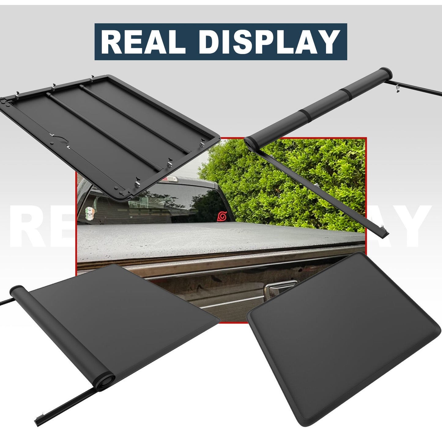 6FT Truck Bed Soft Roll Up Vinyl Tonneau Cover--A86364-915JM44410