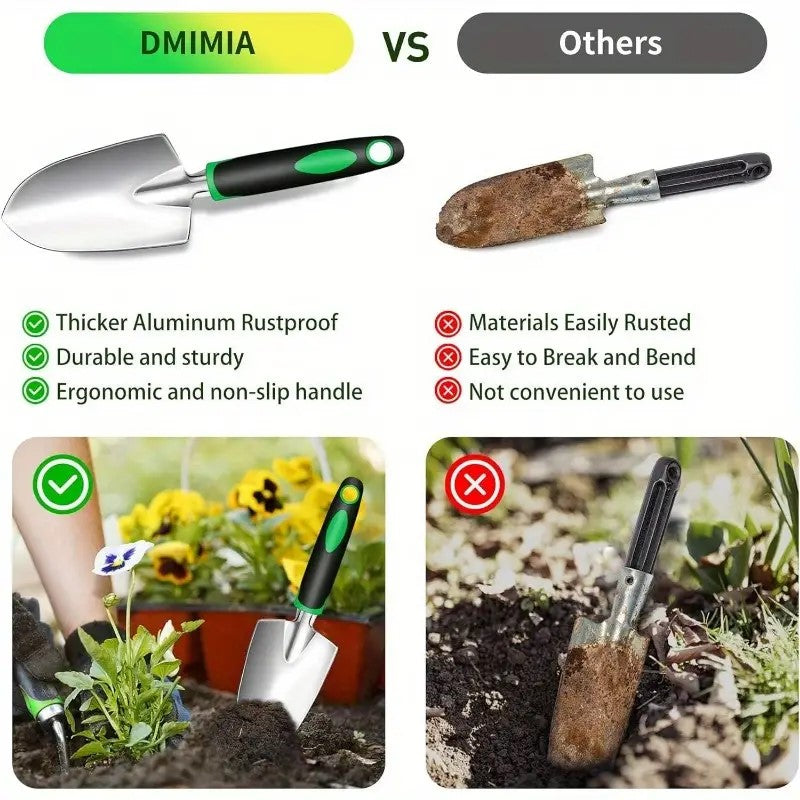 Garden Tools Set, 8 Piece Gardening Tools Set With Non Slip Ergonomic Handle, Heavy Duty Garden Tool Set With Storage Bag, Gardening Kit For Women, Garden Hand Tools Gift For Women And Men