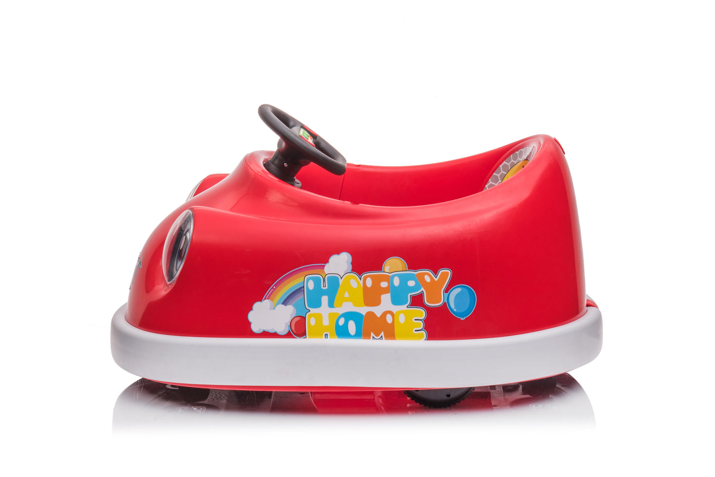Bumper Car For Kids, 12v Dual Drive 1-6 Years Old Children's Electric Car With Pushrod Dinner Plate USB BT Music Rocking Horse Mode Anti-Collision Bumper Ride On Car