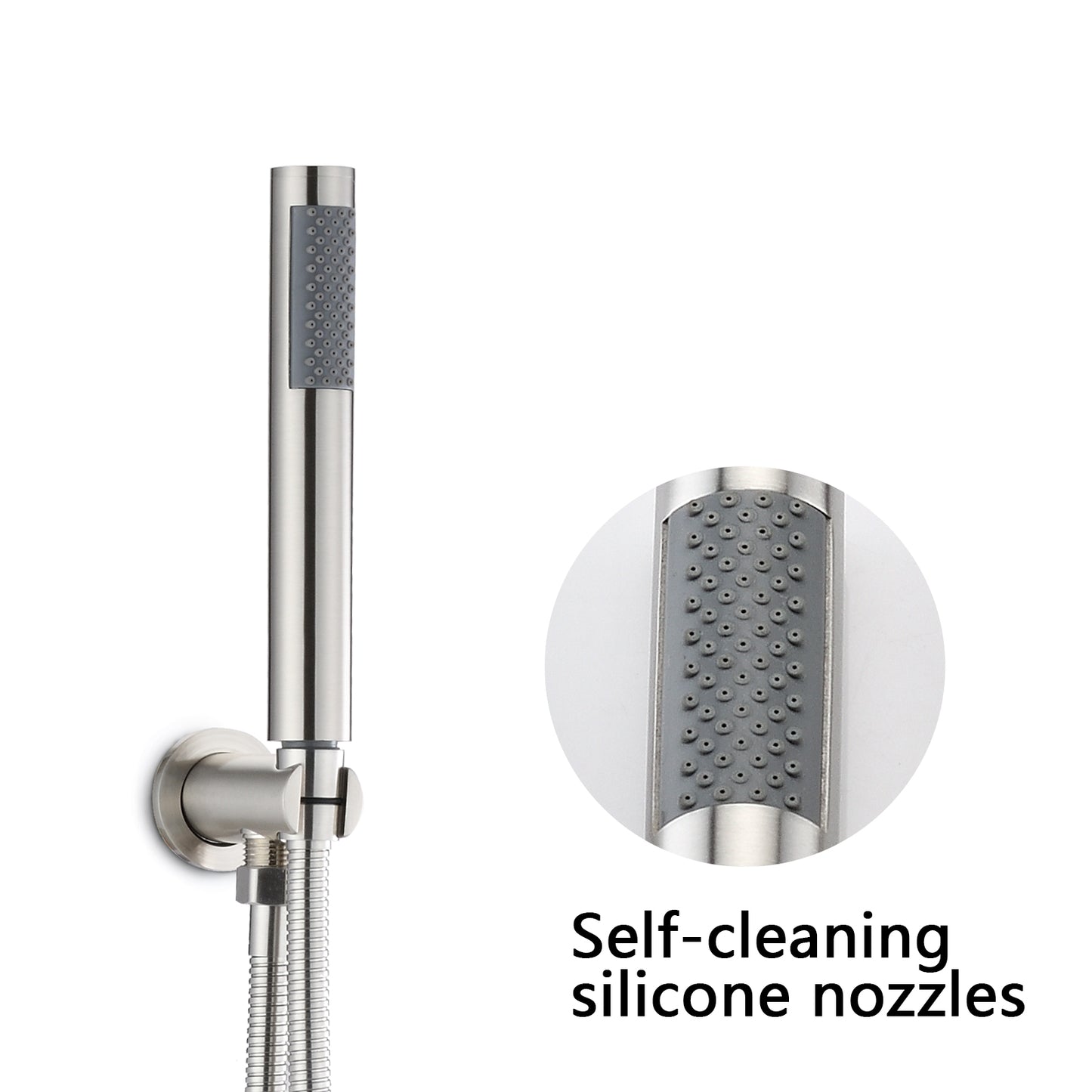 Wall Mounted Round Shower Combo Set With 10  Rain Shower Head And Handheld Shower Head Set With Pressure Balancing Valve