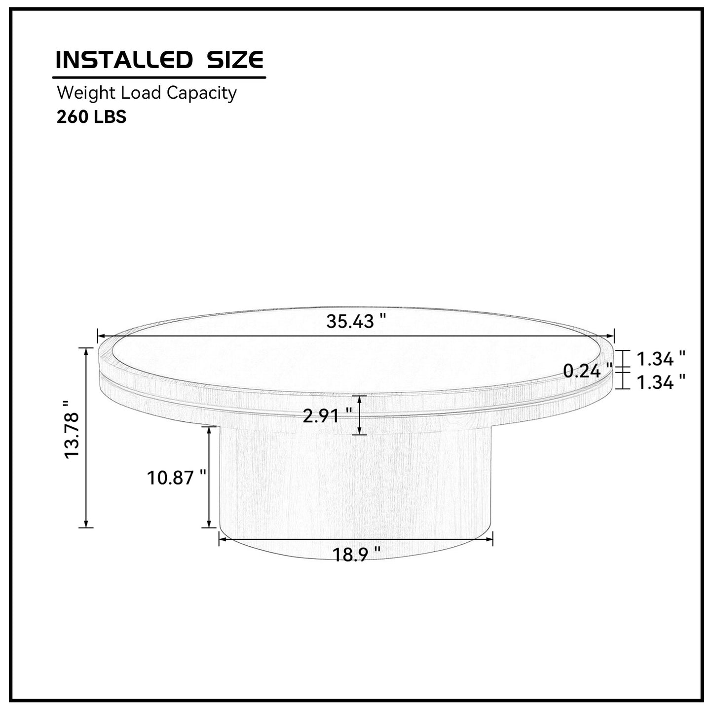 35.43 Inch Coffee Table Sintered Stone Tabletop With Sturdy MDF Pedestal For Living Room  Bedroom, Reception Room Apartment Easy Assembly