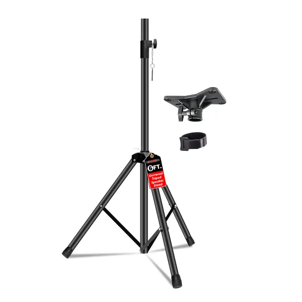 5 Core Speaker Stand Height Adjustable PA DJ Tripod Studio Monitor Stands W 35mm Compatible Insert - SS ECO 1PK BLK WoB