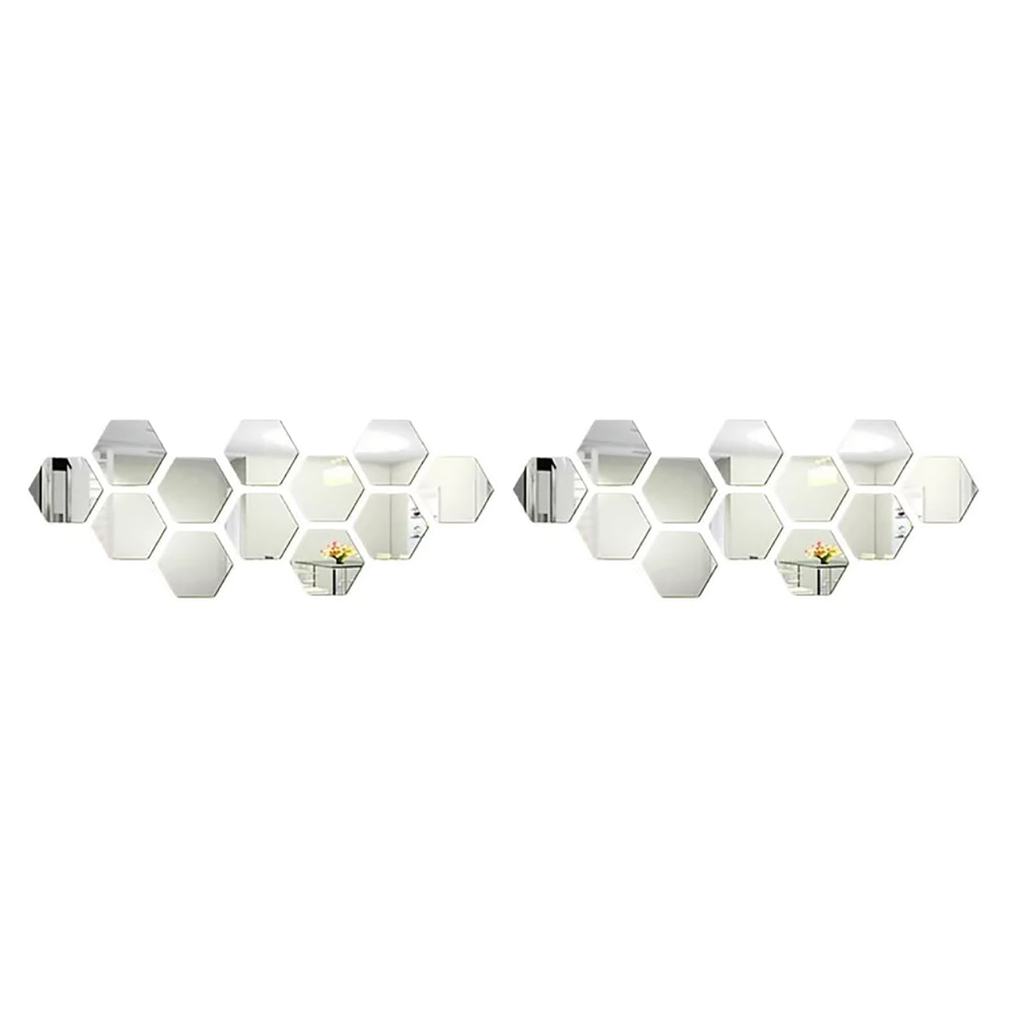 24PCS Hexagon Mirror Wall Stickers Acrylic Sticker Decoration For Home Living Room Bedroom Decor