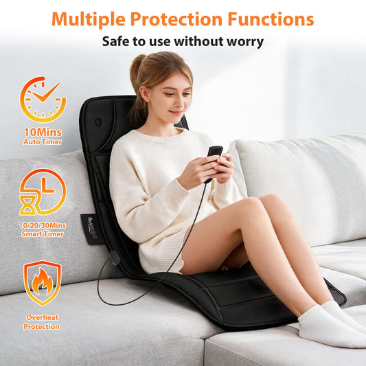 Multi-Function Massage Mat, Adjustable Modes Intensity & Heat Full Body Massager, Wide Voltage & 12V Car Adapter, With Storage Bag And Earplugs