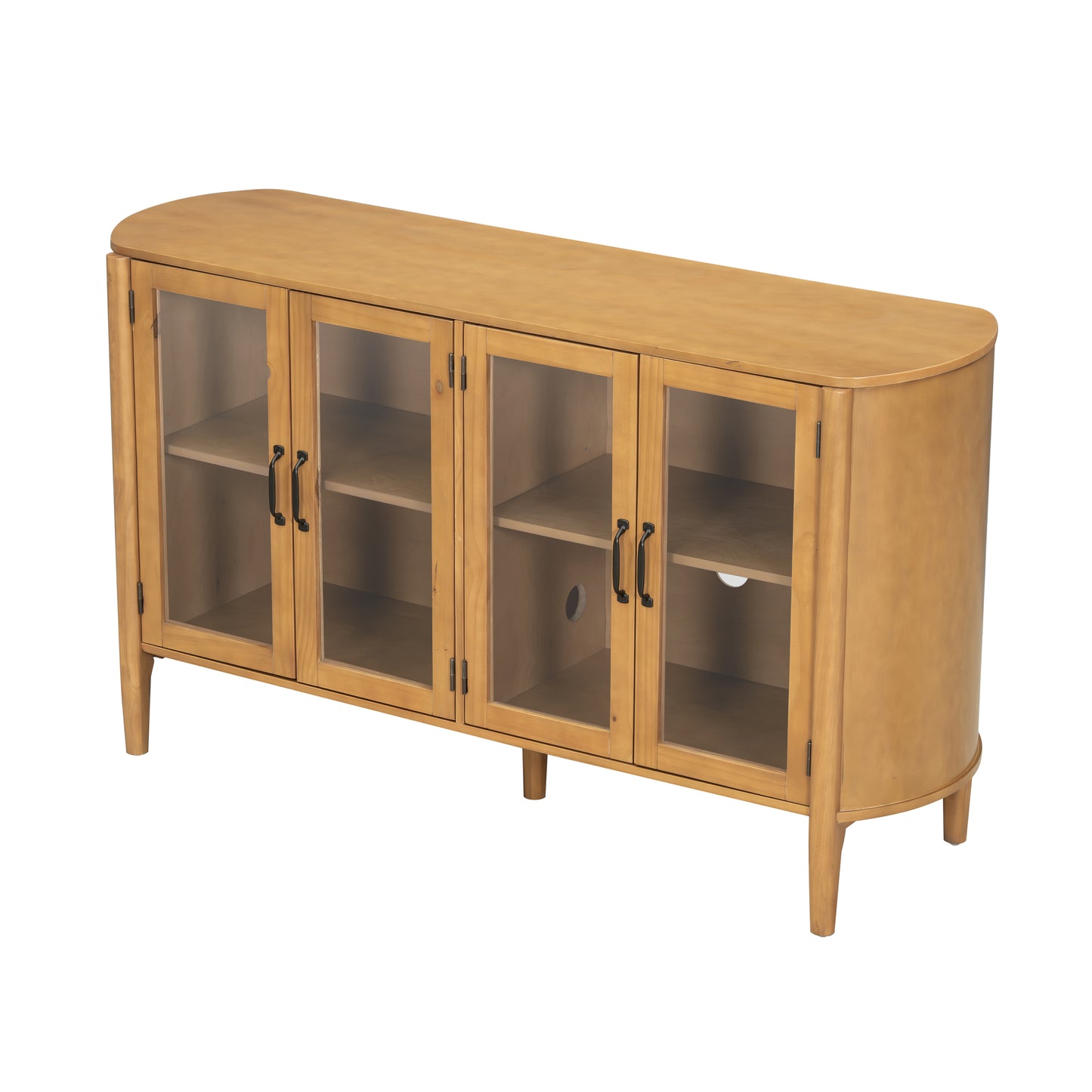 Storage Cabinet At The Entrance To The Living And Dining Room, Large Size, 4 Doors, Stylish Style, Natural