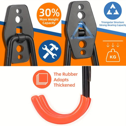 Upgraded 12-Piece Heavy Duty, Utility Steel Garage Storage Hooks, Wall Mount Garage Organizers And Hangers For Organizing Power Tools, Ladders, Bulk Items, Bicycles  Garage Storage