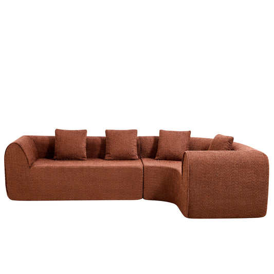 110  Modern Curved L-Shaped Modular Sectional Sofa With High-Density Fully Compressed Sponge, 2-Piece Set, Fully Assembled Right Hand Facing, Perfect For Living Room, Lounge