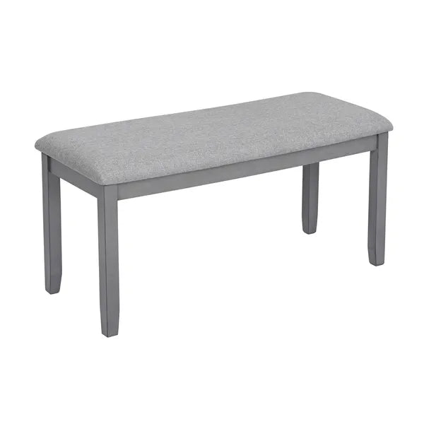 6 Piece Kitchen Dining Set, Rectangular Wooden Dining Table With 4 Upholstered Chairs And A Bench, Dining Table Set For 6 People, Living Room, Home Bar And Kitchen, Gray