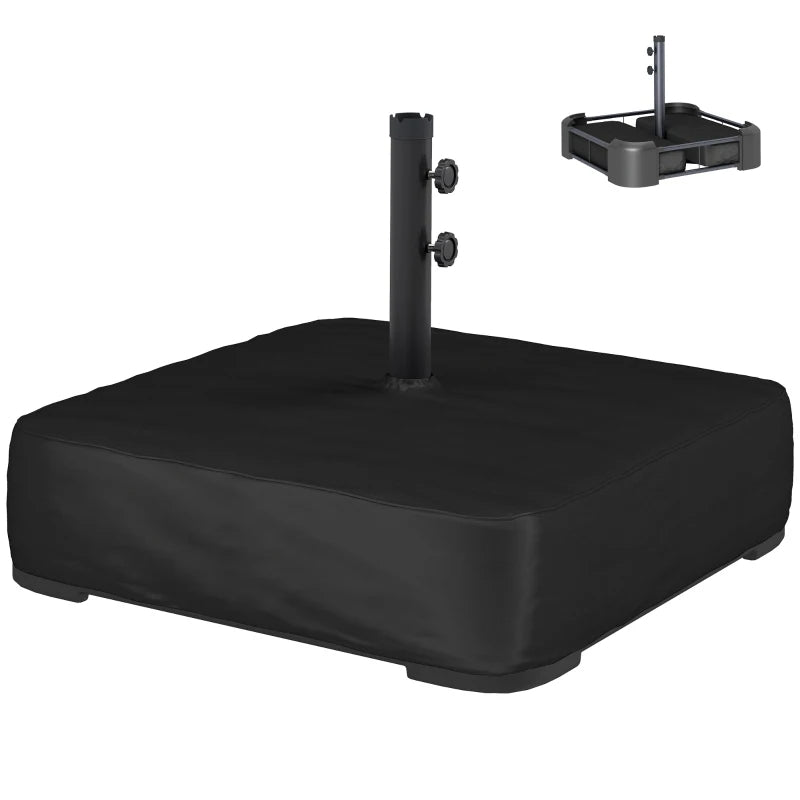 Garden Parasol Base 176 Lbs Sand Filled Heavy Duty Stand For Cantilever Umbrellas And 1.9 Poles Black