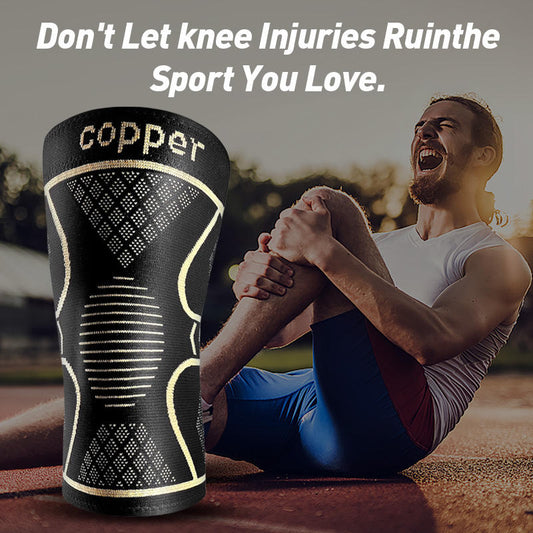 1 Pair Copper Knee Pads Ultimate Shock-Absorbing Gear For Men & Women Superior Knee Support For Sports Yoga Fitness Basketball