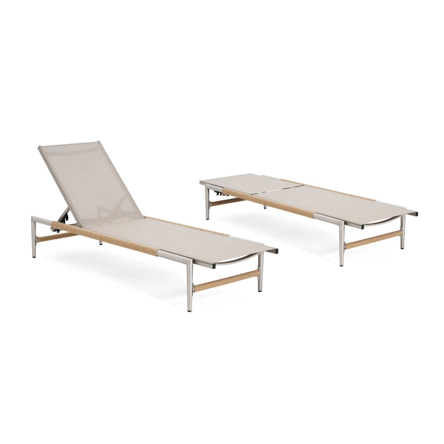 Hargrove Outdoor Patio Aluminum Chaise Lounge  Set Of 2