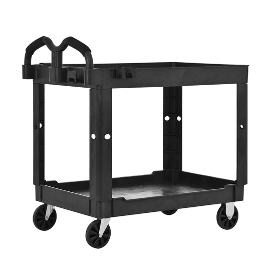 New Type Large And Heavy Duty Tray Top Service Cart With Wheels, Multipurpose Use For Indoor And Outdoor,total Capacity Of 550 Lbs,with 5-inch Non-marking Thermoplastic Rubber Casters 2 With Brake
