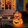 3FT Halloween Collapsible Pumpkin Decoration, 50 LED Pop-Up Pumpkin Lamp With Star Cap, Plug In Halloween Jack-O-Lantern With Metal Stand For Indoor Outdoor Garden Patio Party Decor