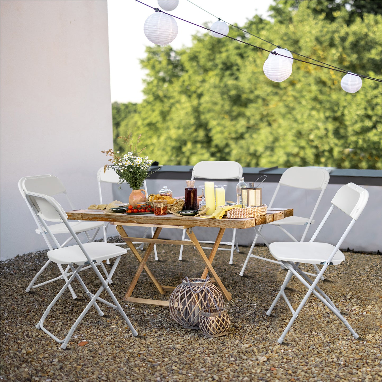 6 Pcs Folding Chair, 350LBS Lightweight Foldable Plastic Chair, Reinforced Metal Frame Easy To Fold & Store For Indoor & Outdoor, Wedding, Party, Meeting Room, Patio And Garden