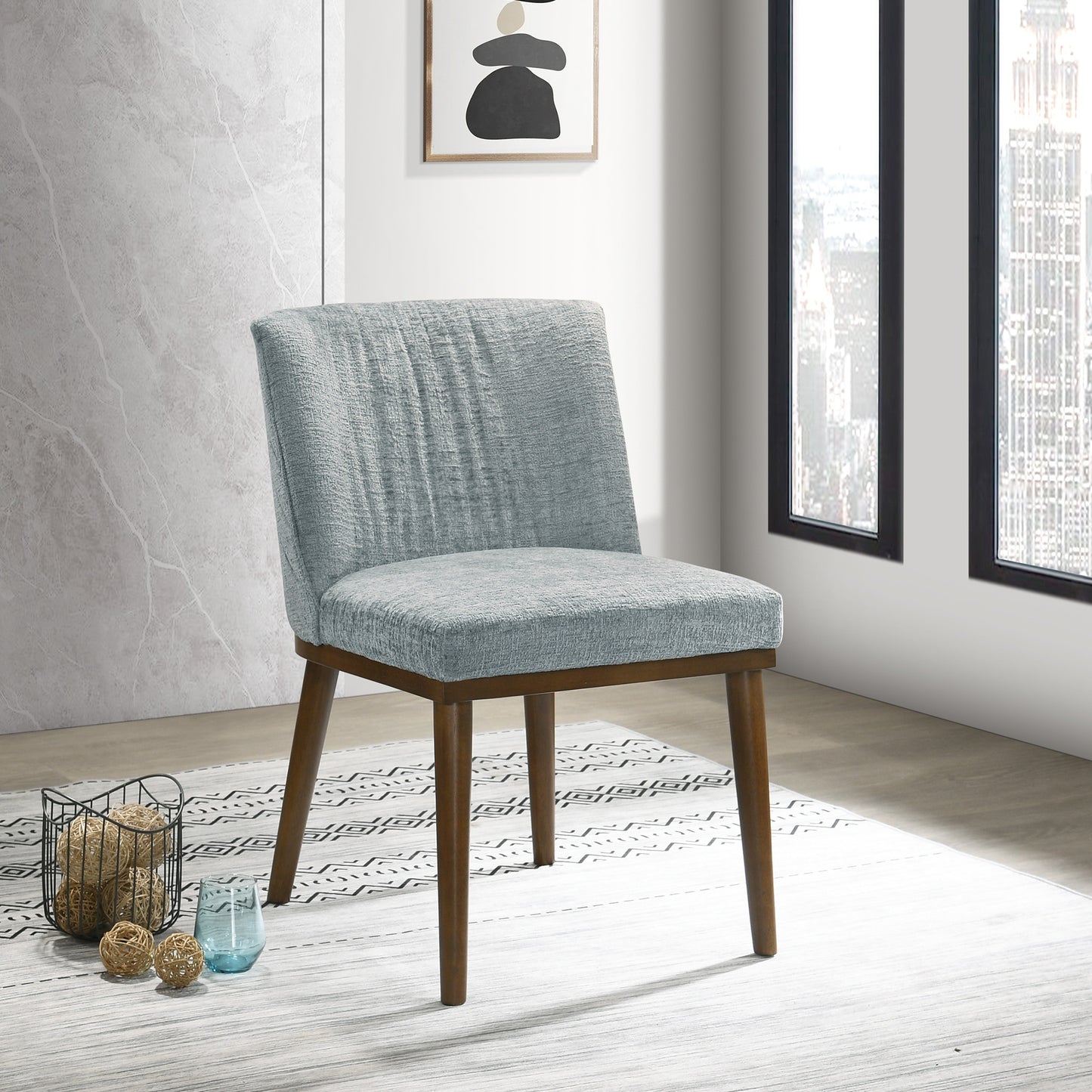 Daley Grey Fabric Dining Chair   Set Of 2