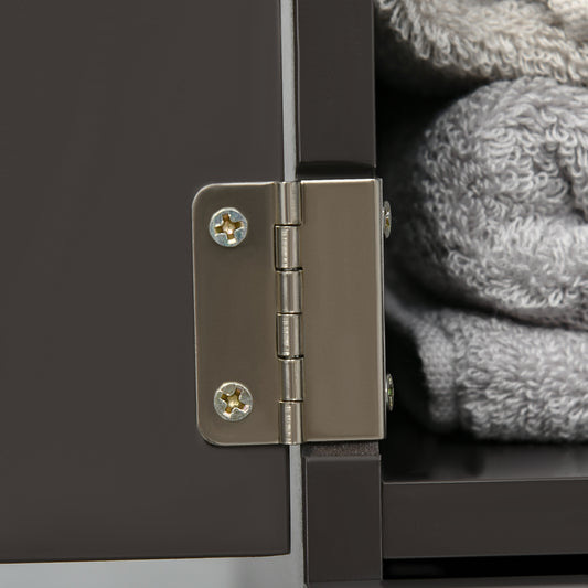 HOMCOM 54 Tall Bathroom Storage Cabinet, Freestanding Linen Tower With 2-Tier Shelf And Drawers, Narrow Side Floor Organizer, Brown