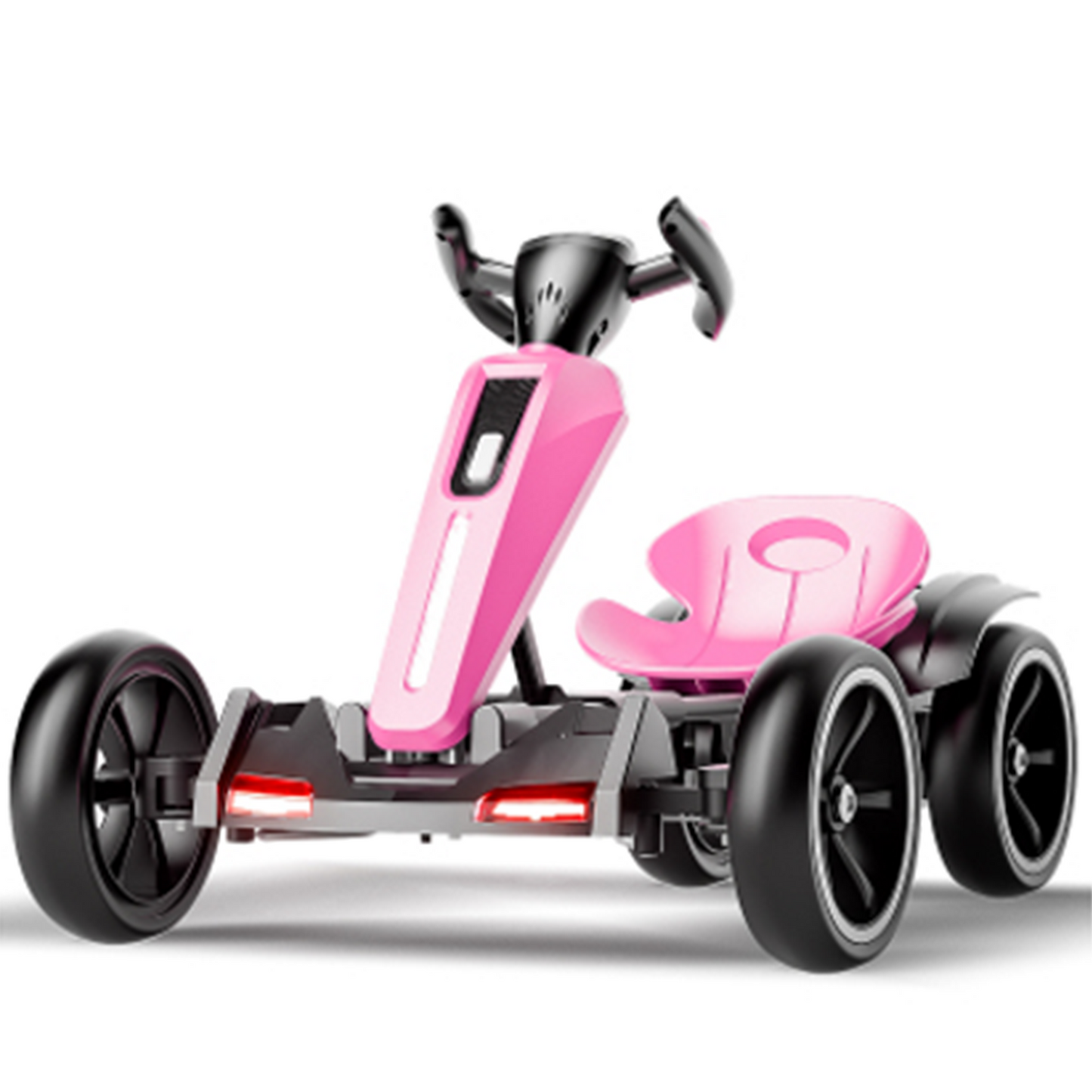 12V Electric Kids Pedal Go Kart, Folder Go Kart, Outdoor Ride On Toy With Adjustable Seat, 4 Non-Slip EVA Wheels For Boys And Girls For Age 3-6 Years Old MAGENTA