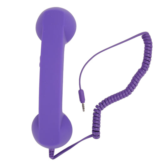 Cell Phone Handset 3.5mm Plug Retro Radiation Proof Wired Telephone Handset Receiver For Smartphone Computer Purple