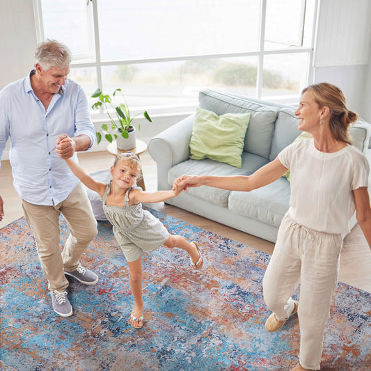 MAVAL Multi Washable Rug 9x12 Area Rug  Multi, 9'x12'