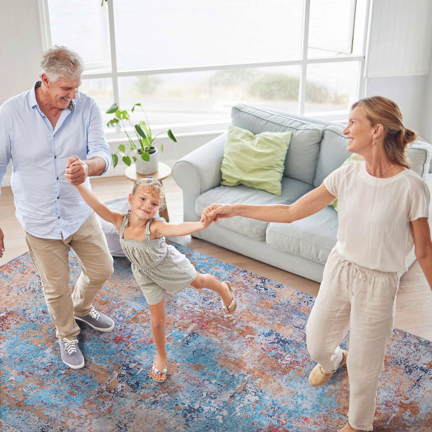 MAVAL Multi Washable Rug 8x10 Area Rug  Multi, 8' X 10'