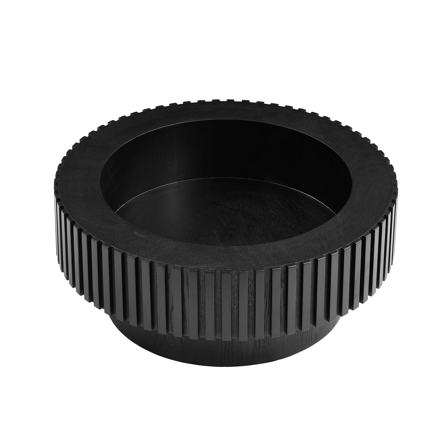 31.49   Nesting Round Wood Coffee Table With Storage For Apartment, Modern Living Room Coffee Table With Sturdy Pedestal ,BLACK