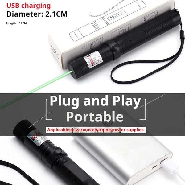 USB Laser 2in1 High Power 532nm Green Laser Pointer Pen Visible Beam Grande-Star Pattern Lazer Pen&1x USB Cable 1mw