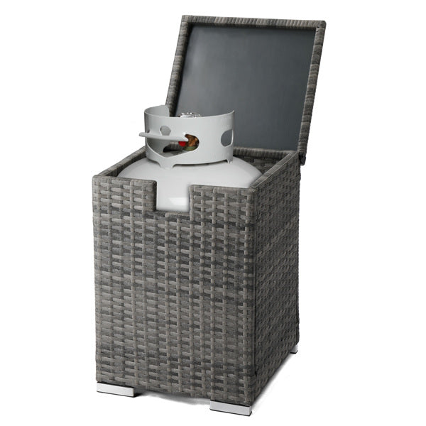 Gas Cylinder Storage - Gray Gradient Rattan - 40x40x57cm - Rattan Edge Table