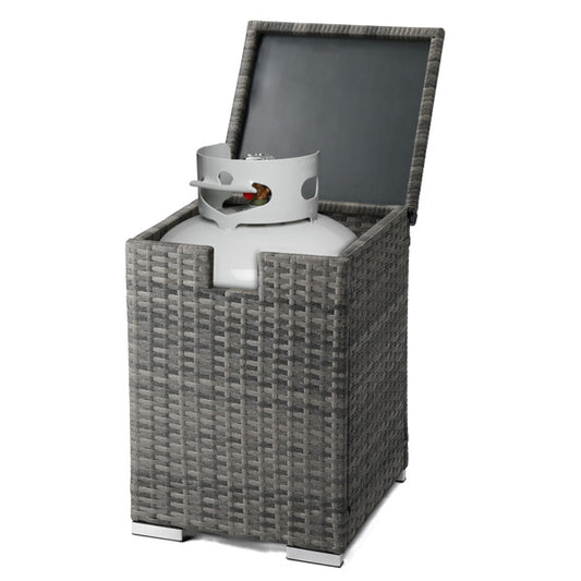 Gas Cylinder Storage - Gray Gradient Rattan - 40x40x57cm - Rattan Edge Table