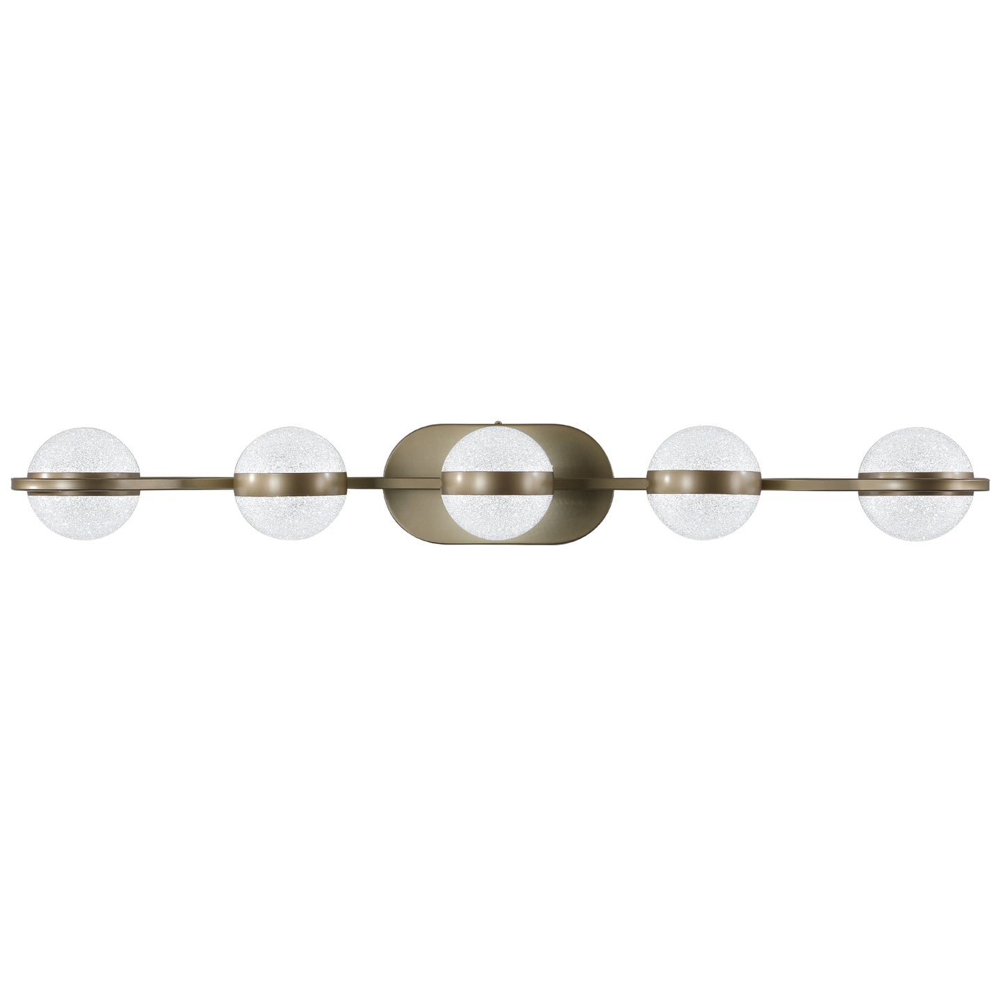 Bathroom Vanity Light, LED 5 Bulb Crystal Sand Acrylic Shades, Wall Mounted Decorative Lighting Fixture, Suitable For Bathroom Vanity Mirror  Champagne Gold