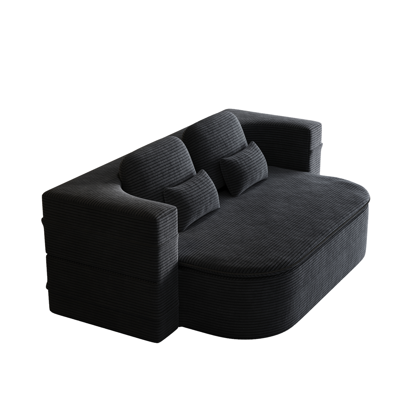 75  2-in-1 Foldable Sofa,Convertible Sleeper Foam Sofa Bed With Multi Functional Blanket, Corduroy Floor Folding Sofa Bed,  Floor Sofa Lounge Sofa For Living Room Bedroom Lounge Studio