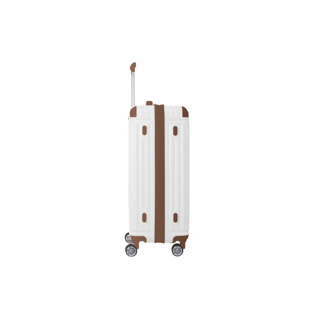 Brown 3-Piece Premium ABS Luggage Set-20, 24, And 28 Suitcases With Multi-Position Handle, Silent Spinner Wheels, And TSA-Approved Lock-Durable, Stylish, And Spacious Travel Gear