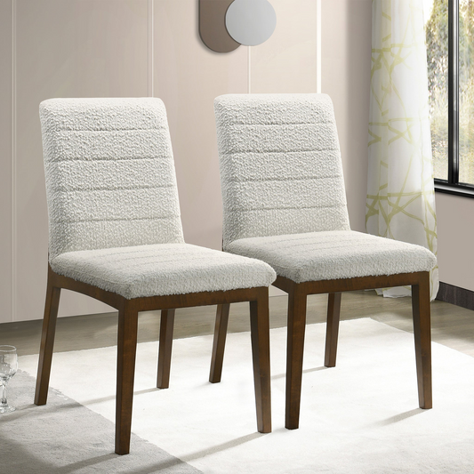 Ines White Boucle Dining Chair   Set Of 2