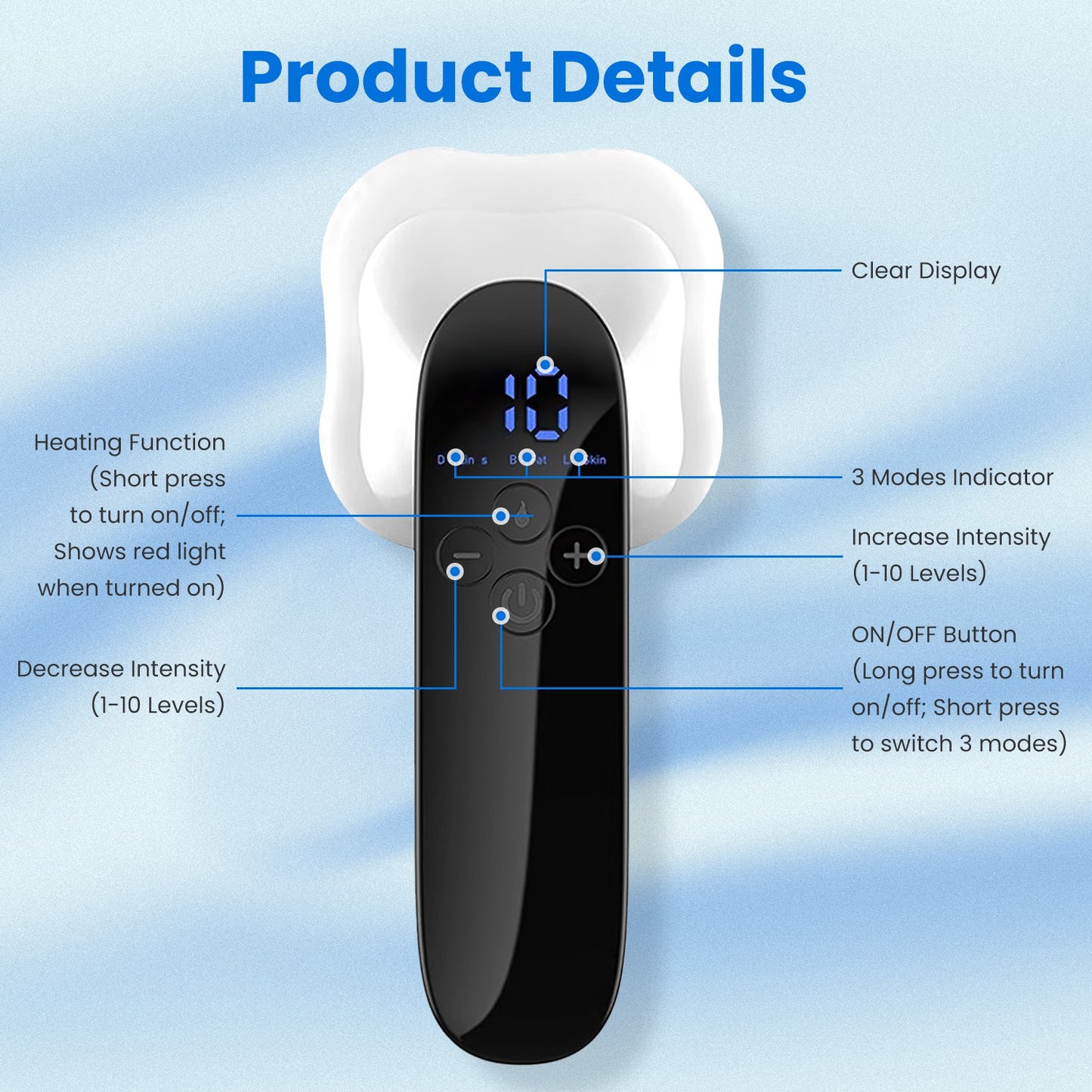 1Pc Body Shaping Machine Cordless Cellulite Massager Skin Tightening Device With 3 Modes 10 Levels Heating Function 15Mins Auto Off For Belly Waist Butt Arms Legs Hip Neck