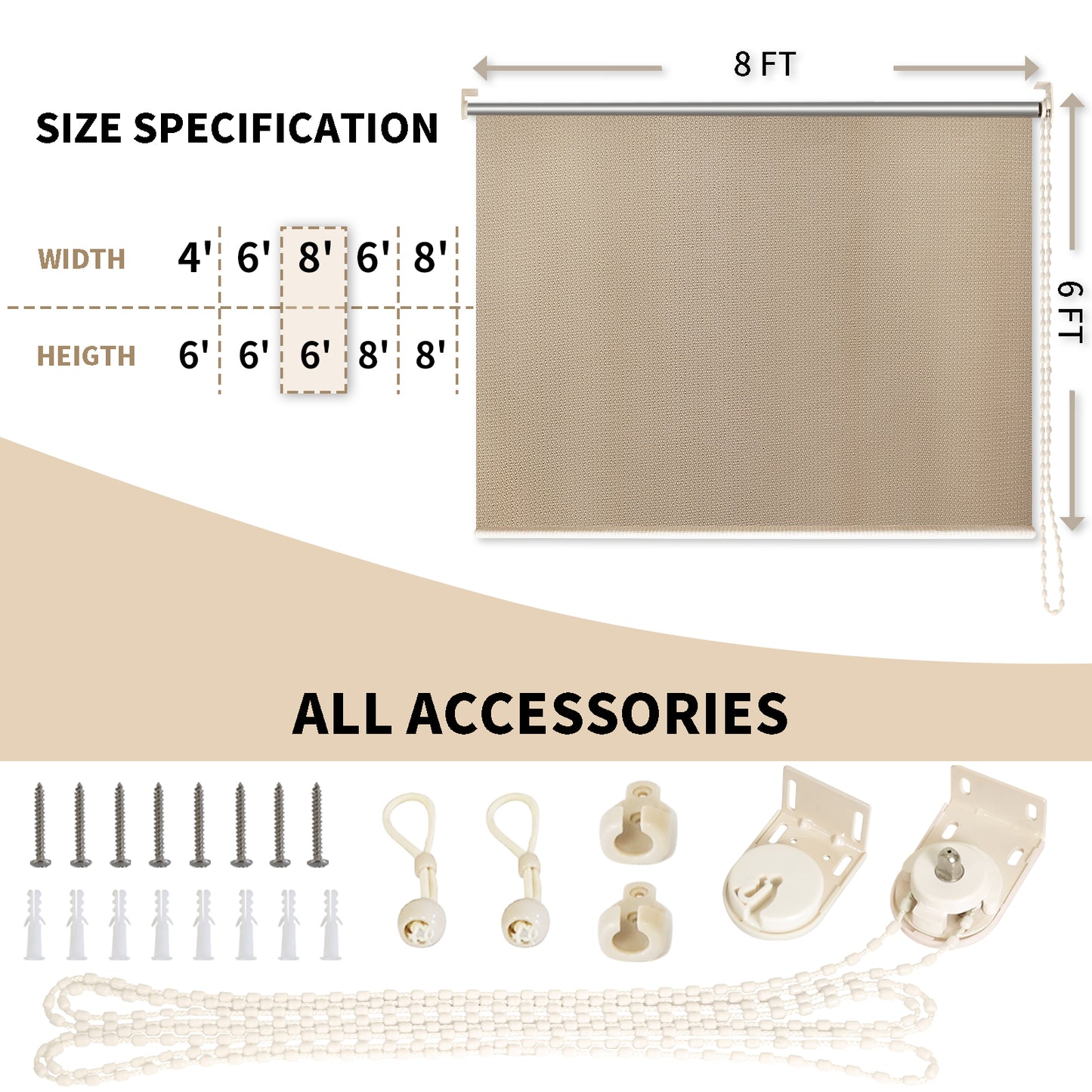 Prohibited From Sale On Amazon 6'X8' Mocha HDPE Spliced Roller Shutter