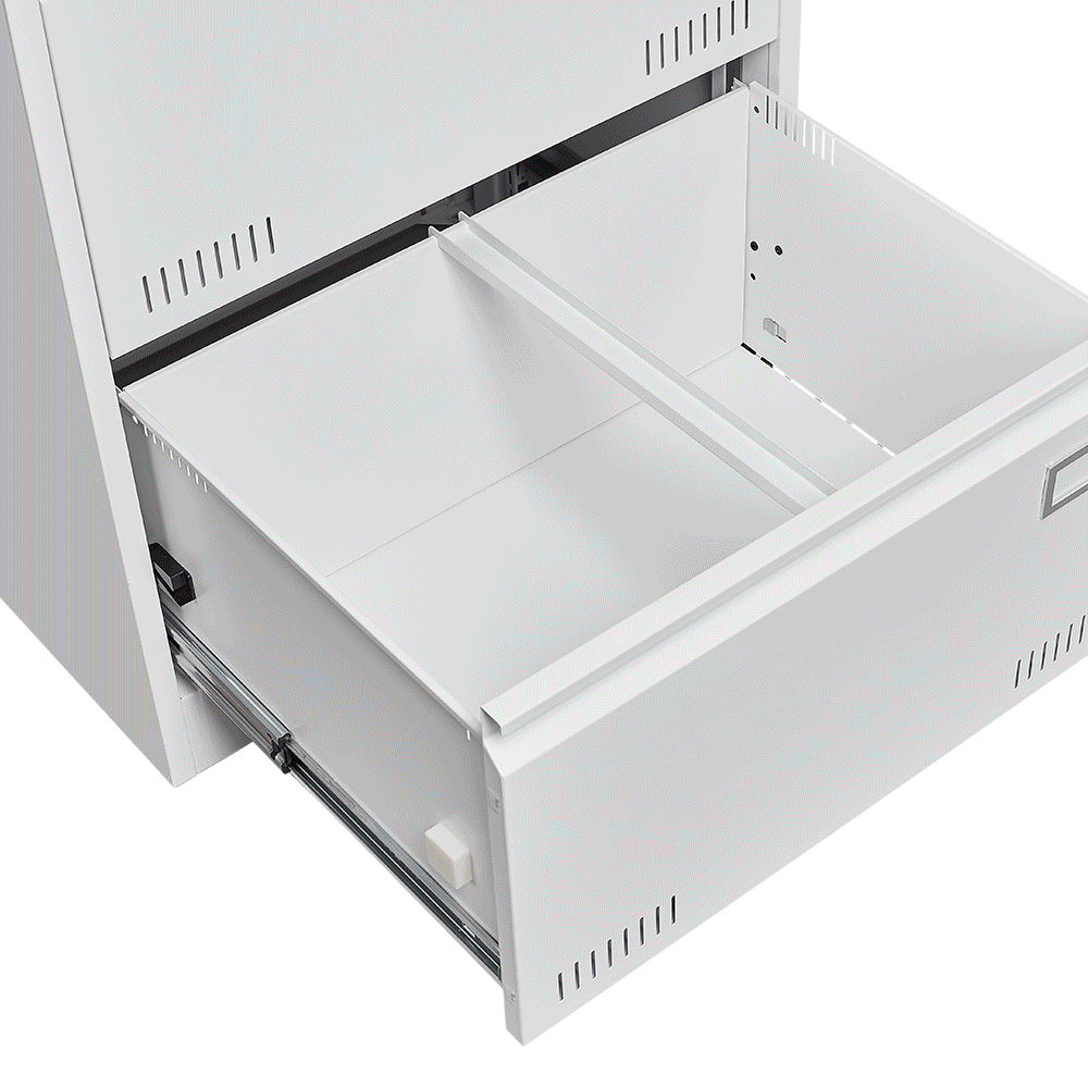 Filing Cabinet Lateral File Cabinet 2 Drawer, White Filing Cabinets With Lock, Locking Metal File Cabinets Three Drawer Office Cabinet For Legal Letter A4 F4 Home Office
