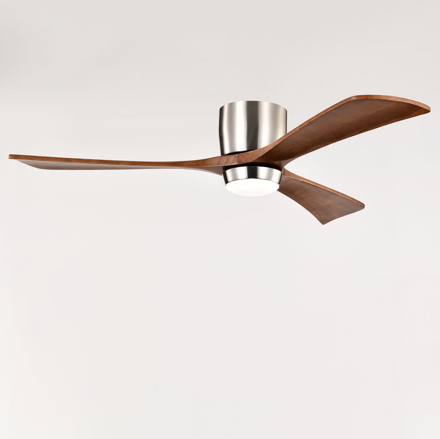 Ceiling Fan With Lights Remote Control,Quiet DC Motor 3 Wood Blade Ceiling Fans 6 Speed Levels,Reversible Ceiling Fan, For Patio Living Room, Bedroom, Office,Indoor. Stain Nickel Walnut