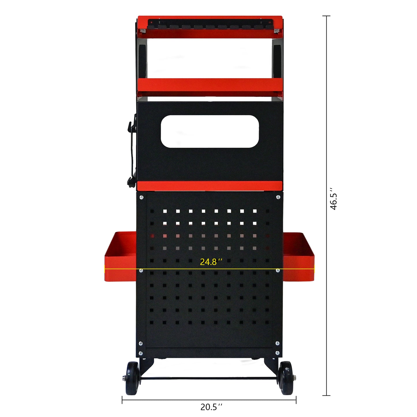4-Level Multi-functional Diagnostic Trolley,Car Diagnostic Equipment Cart, With 360 Rotating And Lockable Casters-Black&Red