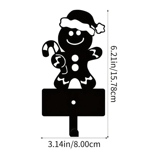 CIFbuy 2 Pcs Gingerbread Man Metal Key Hooks Christmas Themed Wall Decor - TikTok, Temu Pick-up Service