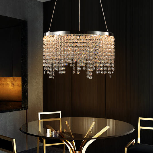 16-inch Luxury Crystal LED Chandelier - Adjustable Height And Color Temperature 3000K-6000K - Modern Chandelier For Living Room, Dining Room And Bedroom
