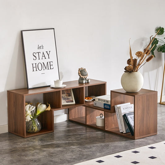 2 Pieces Cube TV Stand,Free Combination Gaming Entertainment Center Media Stand,Open Storage Bookcase Shelf For Living Room,2 Shelf Bookcase L-Shaped TV Console Stand,with Dimensions Of 55.1x11.8x17.1