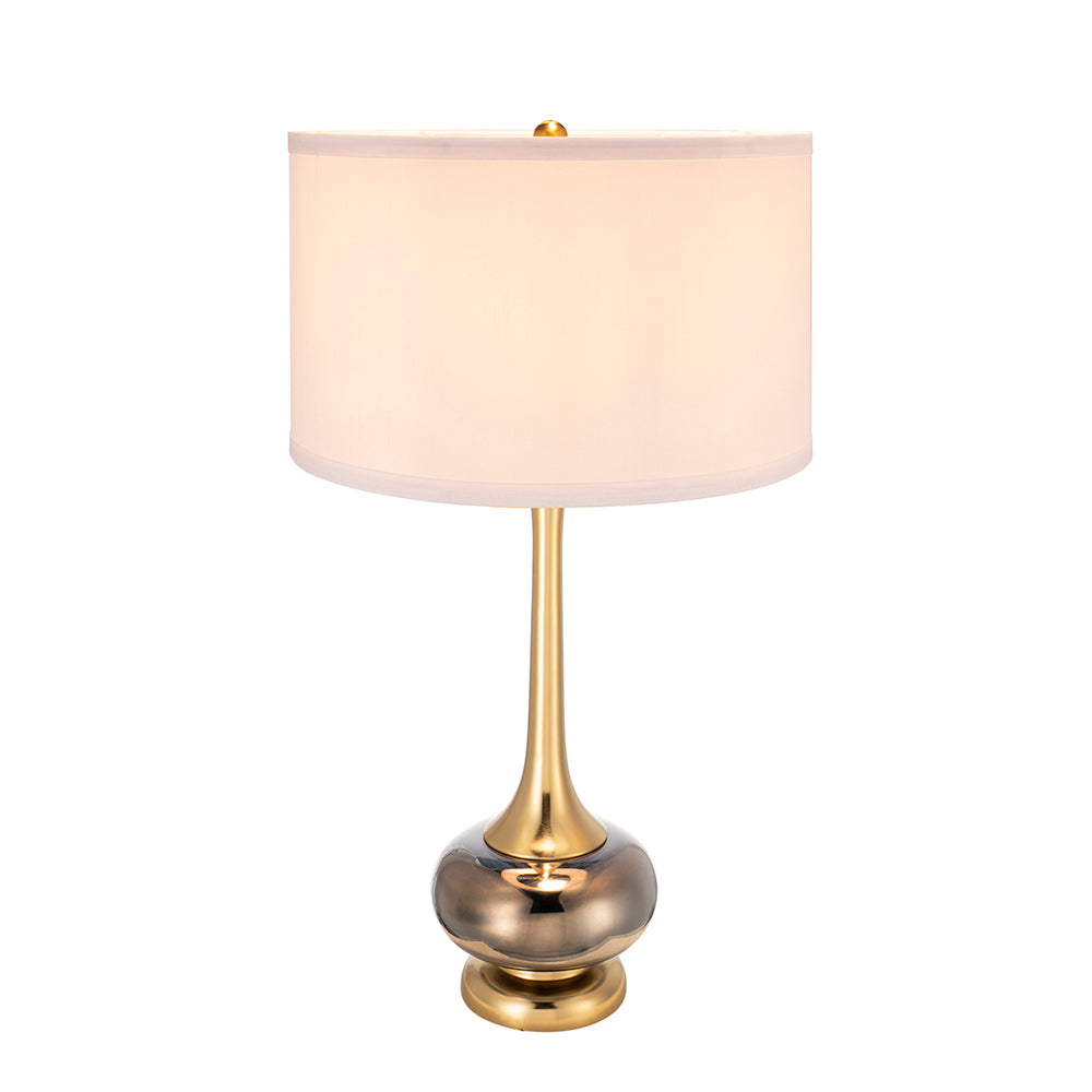 D15x29  Table Lamp With Glass Drum  Lamp Shade Assembly Required