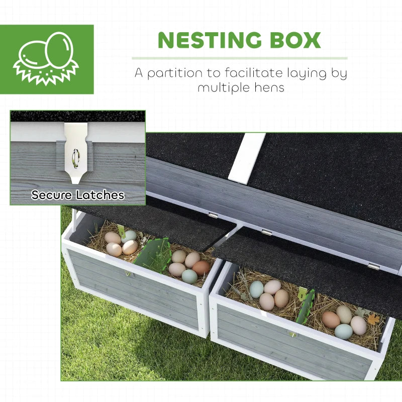 Wooden Chicken Coop W Wheels, Handles, 2 Nesting Boxes, 2 Trays, 4 Perches, Chicken Tractor For 4-6 Chickens, GrayFor Multiple Packages Being Shipped, Please Pay Attention To The Dimensions And Weigh