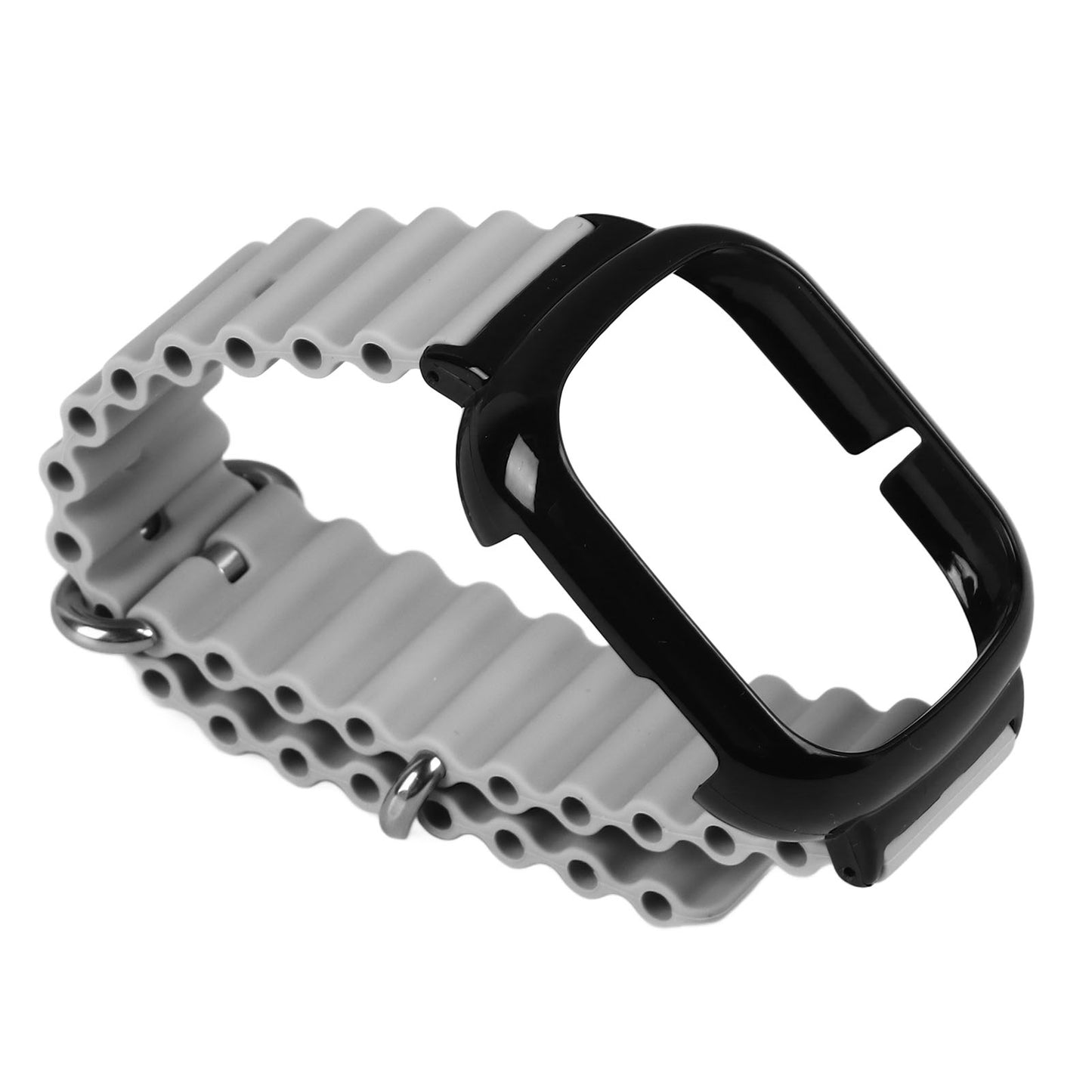 Watch Silicone Strap With Built In PC Case Fashionable Adjustable Wristband For Honor 4 Gray