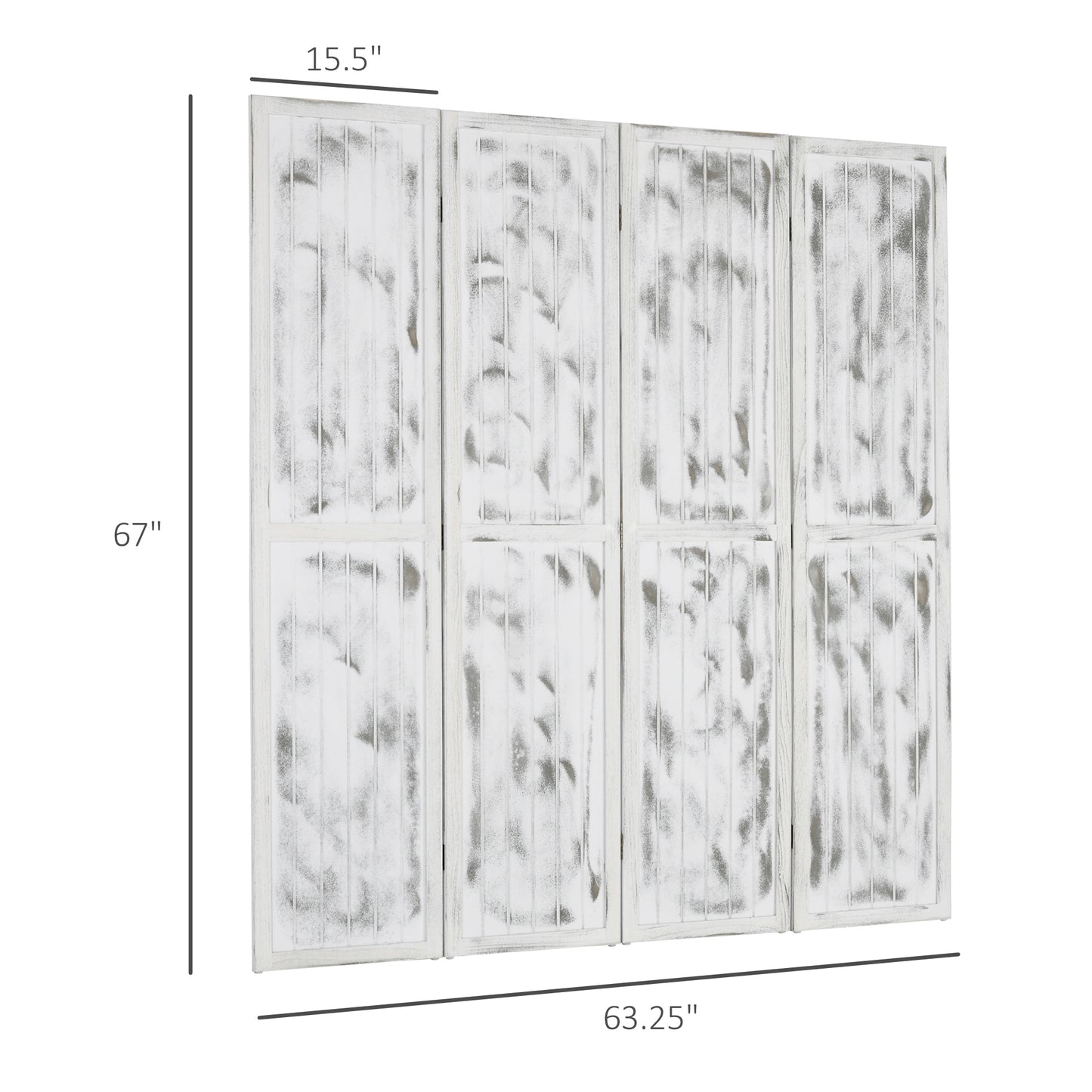 Screen Divider Room Divider Screen With Foldable Design For Indoor Bedroom Office 5.5' Rustic White