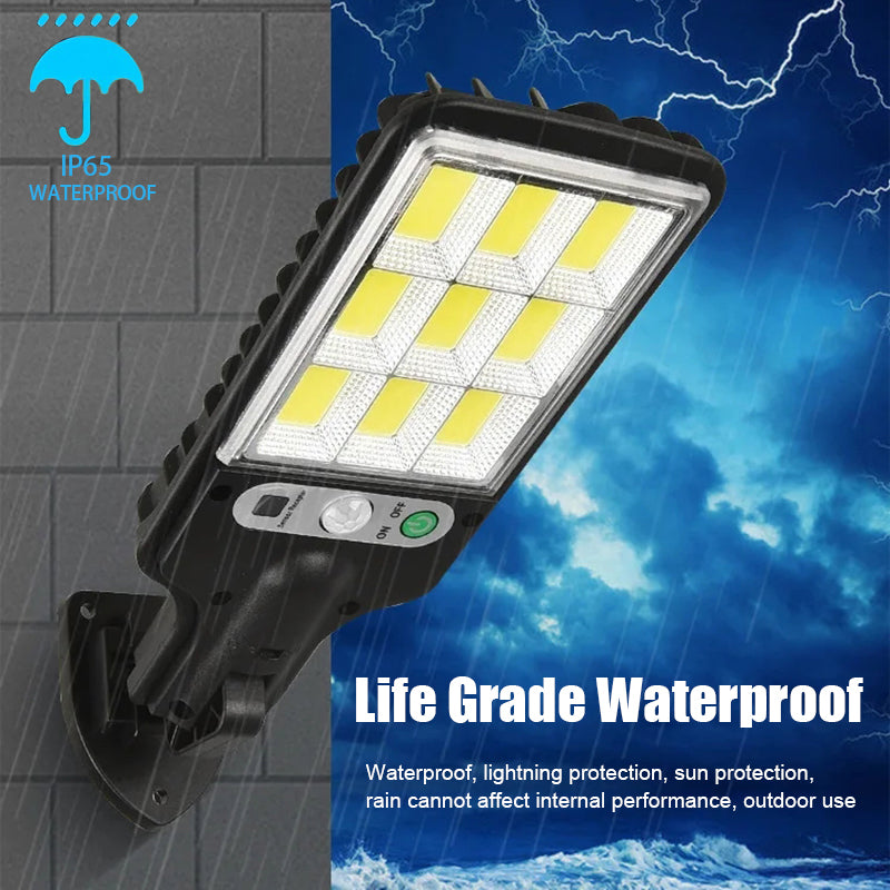 Solar Powered Motion Sensor Outdoor Garden Light With 108 COB LED Lights