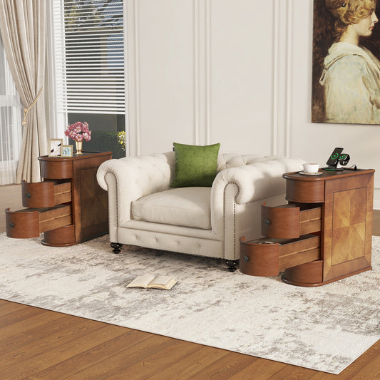 End Table With Charging Station,Sofa Side Table With Drawers, No Assembly RequiredExpect Arrival Date 2025 4 16
